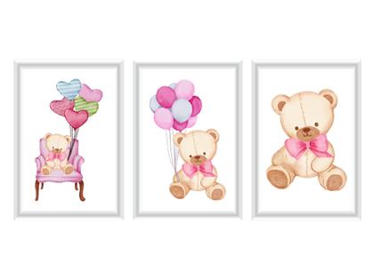Imagem de Kit Higiene Bebe Safari Maternidade Com Trio De Quadros Mdf