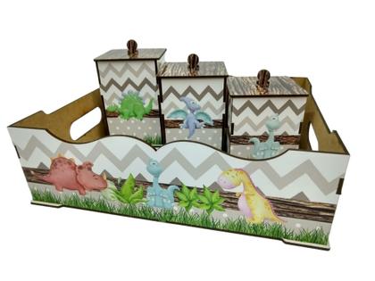 Imagem de Kit Higiene Bebe Safari Maternidade Com Trio De Quadros Mdf