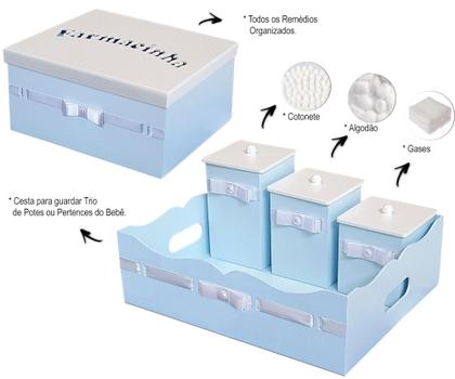 Imagem de Kit Higiene Completo com 8 Peças Azul Bebê