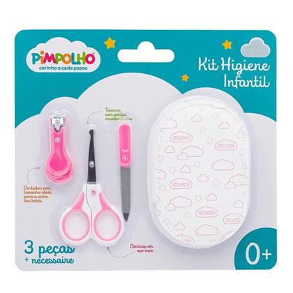 Imagem de Kit Higiene Cuidados Para O Bebê 3 Peças Com Necessaire Pimpolho