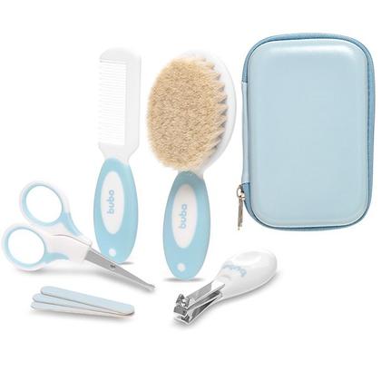 Imagem de Kit Higiene Cuidados Para O Bebê 5 Peças Com Estojo 0m+ Cerdas Naturais - Buba Baby