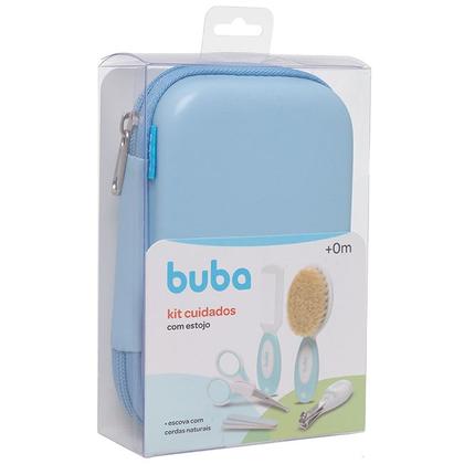 Imagem de Kit Higiene Cuidados Para O Bebê 5 Peças Com Estojo 0m+ Cerdas Naturais - Buba