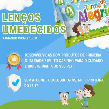Imagem de Kit Higiene Pet com 1 Lenço Umedecido Turma da Alegria + 9 Tapetes Higiênicos Absorventes Médios