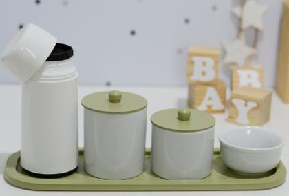 Imagem de Kit Higiene Porcelana Bebê Moderno Térmica Bandeja K200