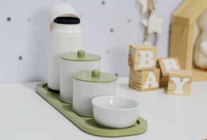 Imagem de Kit Higiene Porcelana Bebê Moderno Térmica Bandeja K200