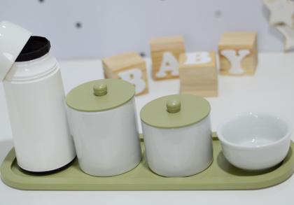 Imagem de Kit Higiene Porcelana Bebê Moderno Térmica Bandeja K200