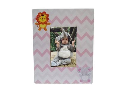 Imagem de Kit Higiene Safari Menina Com Trio De Quadros Decoração Rosa