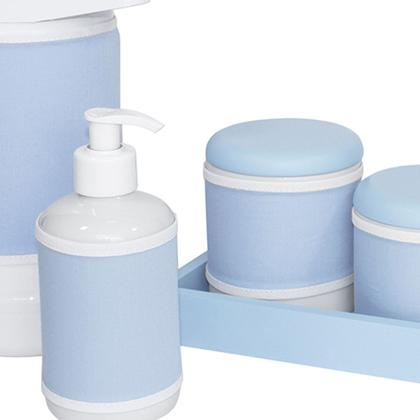 Imagem de Kit Higiene Slim Azul Garrafa Grande Capa Azul Bebê Quarto Bebê Menino