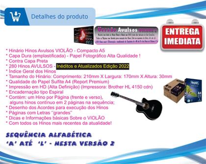 Imagem de Kit Hinários Violão, CCB Vol. 5 e Avulsos Vol 2 E 3 Só Hinos ATUAIS !!!