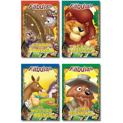 Imagem de Kit Histórias Infantis - Clássicos de Ouro + Fábulas com 8 Livrinhos - Didático e Divertido