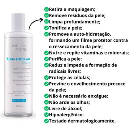 Imagem de Kit Home Care Água Micelar + Hidratante + Protetor - Extratos da Terra