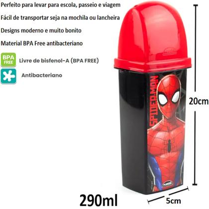 Imagem de Kit Homem Aranha Porta Lanche Escola C/ Porta Escova