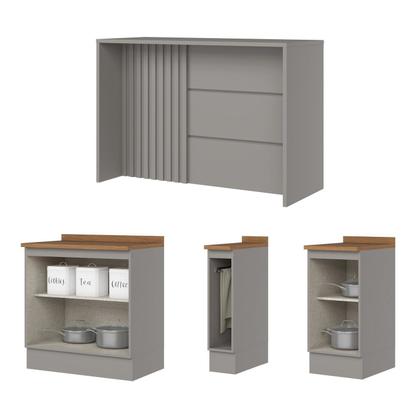 Imagem de Kit Ilha Gourmet 3 Portas com Tampo Americana Hp