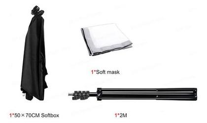 Imagem de Kit Iluminação Foto E Vídeo Luz Continua Softbox Tripé 2mt