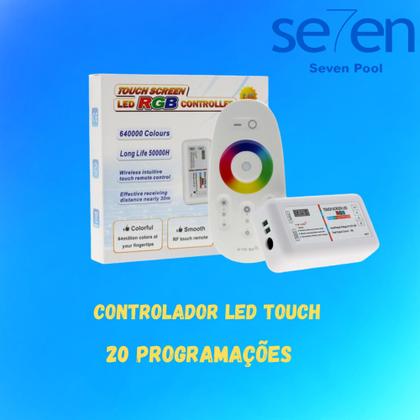 Imagem de Kit Iluminação Piscina 4 Refletores Led Abs Rgb + Comando Touch + Fonte 12V
