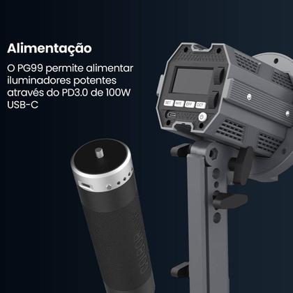 Imagem de Kit Iluminador Led Colbor Cl60 65w Bicolor + Bateria Recarregável Grip Vertical Pg99