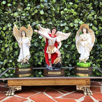 Imagem de Kit Imagem Arcanjos Gabriel Miguel Rafael Resina 15 Cm