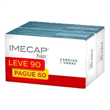 Imagem de Kit Imecap Hair Cabelos E Unhas Leve 90 Pague 60 Fortalecimento Crescimento Biotina Vitaminas Minerais
