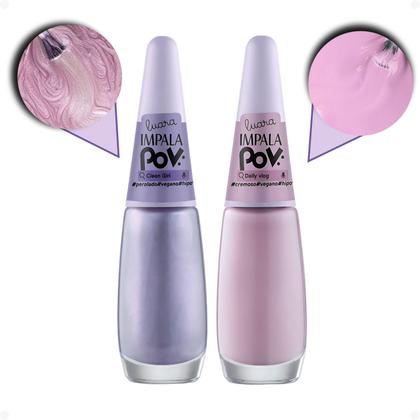 Imagem de Kit Impala Pov Luara: 2 Esmaltes, 1 Top Coat e 1 Gloss Labial