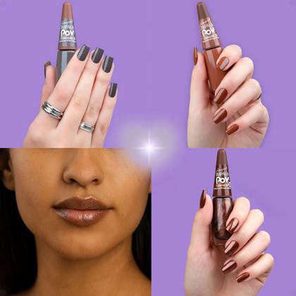 Imagem de Kit Impala Pov Marcella: 2 Esmaltes, 1 Top Coat e 1 Gloss Labial