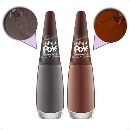 Imagem de Kit Impala Pov Marcella: 2 Esmaltes, 1 Top Coat e 1 Gloss Labial