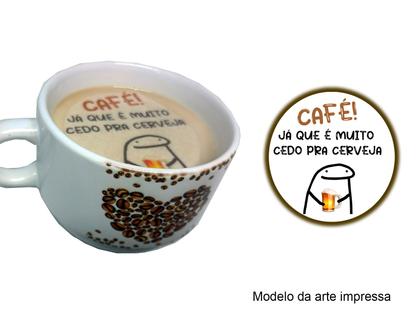 Imagem de Kit Impressão papel de arroz cortados para bebidas quentes cafeterias Flork com café