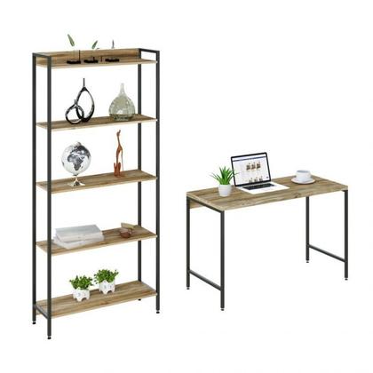 Imagem de Kit Industrial 2 Peças Escrivaninha com Estante Active Yescasa
