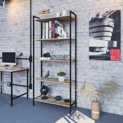 Imagem de Kit Industrial 2 Peças Escrivaninha com Estante Active Yescasa