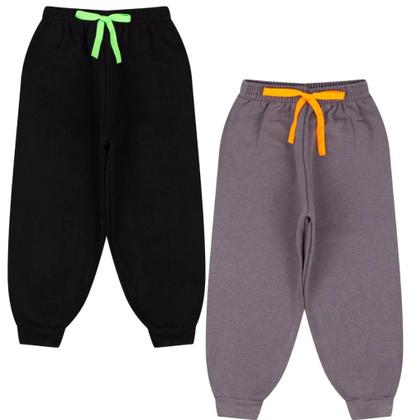 Imagem de Kit Infantil 5 Calças de Moletom Peluciado Menino Masculino conforto e estilo calças para meninos