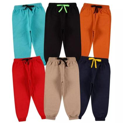 Imagem de Kit Infantil 5 Calças de Moletom Peluciado Menino Masculino conforto e estilo calças para meninos