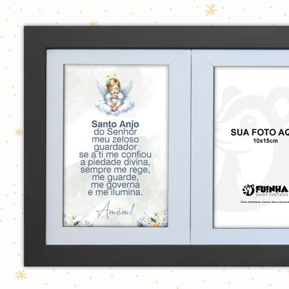 Imagem de Kit Infantil Bebê com Placa de Porta Maternidade e Porta Retrato com Oração do Santo Anjo do Senhor