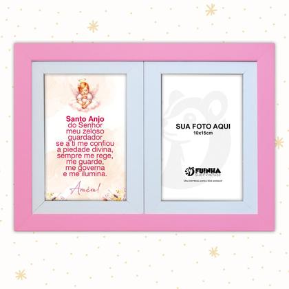 Imagem de Kit Infantil Bebê com Placa de Porta Maternidade e Porta Retrato com Oração do Santo Anjo do Senhor