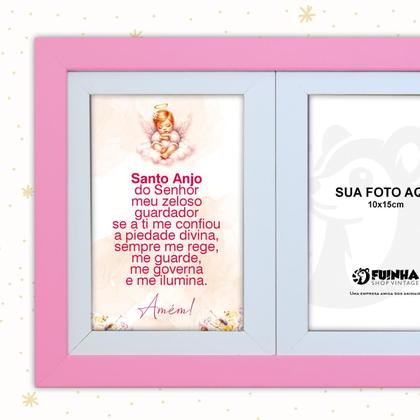 Imagem de Kit Infantil Bebê com Placa de Porta Maternidade e Porta Retrato com Oração do Santo Anjo do Senhor