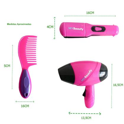 Imagem de Kit Infantil Beleza My Beauty Hair Stylist Secador Usual Brinquedos