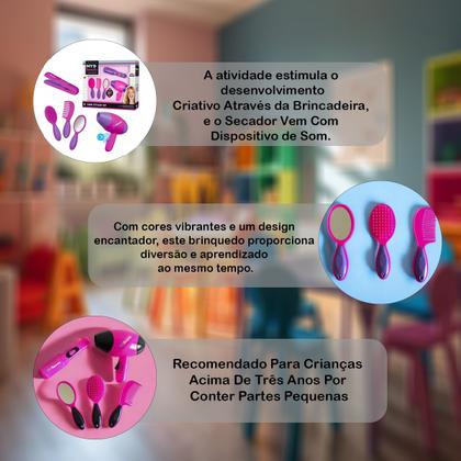 Imagem de Kit Infantil Beleza My Beauty Hair Stylist Secador Usual Brinquedos