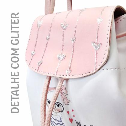 Imagem de Kit Infantil Bolsa Juvenil Feminino Mochila Chinelo Menina Bike Magicc