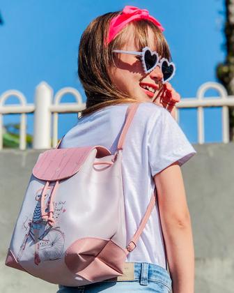 Imagem de Kit Infantil Bolsa Juvenil Feminino Mochila Chinelo Menina Bike Magicc