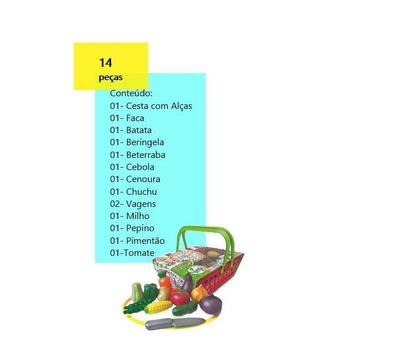 Imagem de Kit Infantil Caixa com Som e Luz Cesta Com Legumes