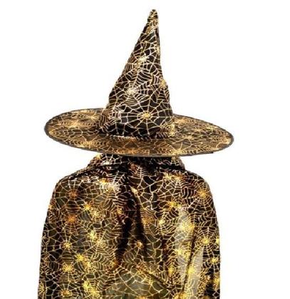 Imagem de Kit Infantil Chapéu Bruxa Com Capa Para Festa Halloween