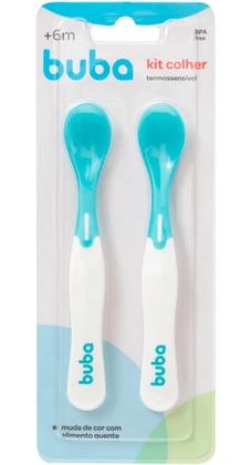 Imagem de Kit Infantil Colheres Termossensível Com 2   Buba Azul