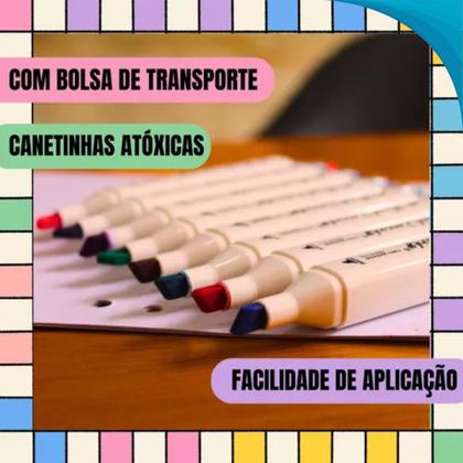 Imagem de Kit Infantil Com Canetinhas Atóxicas Perfeito Para Escola e Casa Entrega Rápida