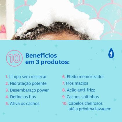 Imagem de Kit Infantil Crespo e Cacheado: Shampoo 400ml + Condicionador Blackinho Poderoso 380ml Johnson's Baby
