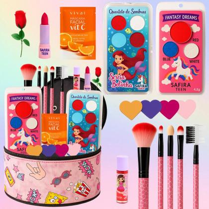 Imagem de Kit Infantil Criança De Maquiagem Com Meletinha Make Linda