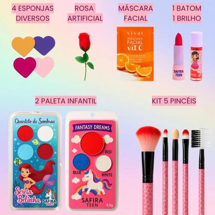 Imagem de Kit Infantil Criança De Maquiagem Com Meletinha Make Linda