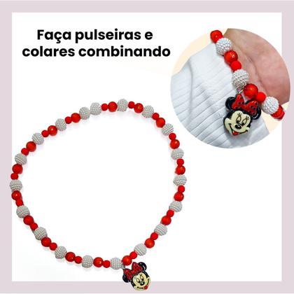 Imagem de Kit infantil de miçangas para crianças pingente de montar bijuterias pulseiras colares brincos 