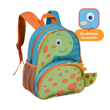 Imagem de Kit Infantil Dinossauros Mochila Costas com Dois Estojos Escolares
