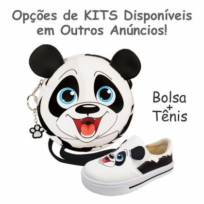 Imagem de Kit Infantil Feminino Bolsa e Estojo Ursinho Panda, Magicc Bolsas