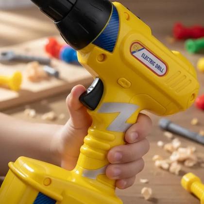 Imagem de Kit Infantil Ferramentas Parafusadeira E Furadeira A Pilha