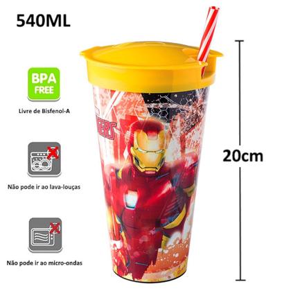 Imagem de Kit Infantil Homem de Ferro com Copos e Caneca Iron Man Livre BPA
