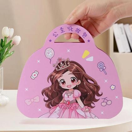 Imagem de Kit Infantil Maleta Maquiagem Atóxica Princesa Rosa com Paleta de Cores Pincéis Acessórios